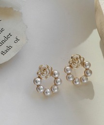 【CHOUEL closet】小ぶり薔薇パールピアス