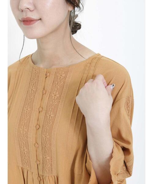 Samansa Mos2（サマンサ モスモス）の「レースワンピース（ワンピース・レディース・キナリ/オリーブ/オレンジ/チャコールグレー・F）」の7枚目の写真