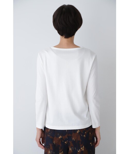 human woman（ヒューマンウーマン）の「◆オーガニック綿天竺長袖Ｔシャツ（Tシャツ/カットソー・レディース・ホワイト・MEDIUM/LARGE）」の8枚目の写真