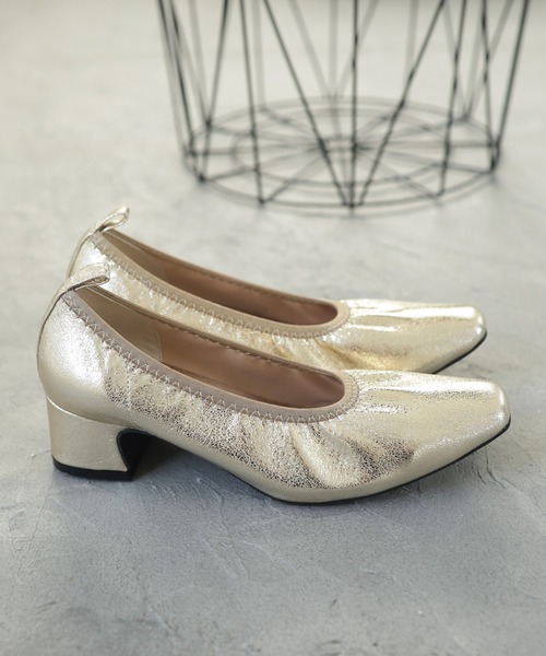 履き口ゴムの柔らか素材スクエアトゥパンプス（パンプス）｜SESTO