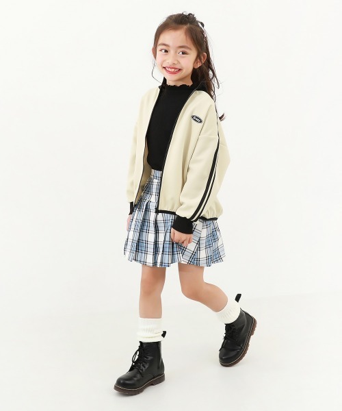 devirock（デビロック）の「【セットアップ可能】サイドライン ジップジャケット（ブルゾン・キッズ・グリーン/アイボリー/バイオレット/ブラック/グレー/ネイビー/ピンク系3/ブルー系/ダークブラウン・160cm/150cm/100cm/110cm/120cm/140cm/130cm）」の15枚目の写真