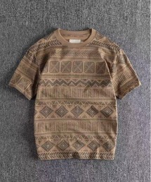 STATUS（ステイタス）の「韓国 ファッション ストリート ブランド ジャガード風総柄プリントTee メンズ レディース ユニセックス（Tシャツ/カットソー）」