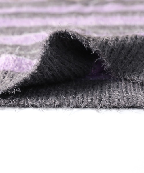 NYLAUS（ナイラス）の「Shaggy Solid/Border Loose V-neck Knit Vest / シャギー 無地/ボーダー柄 ルーズ Vネック ニットベスト（ベスト・メンズ・ブラック/レンガ/チャコール/ブラック系/グレー系/レッド系・M/L）」の11枚目の写真