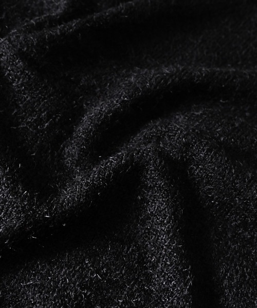 NYLAUS（ナイラス）の「Shaggy Solid/Border Loose V-neck Knit Vest / シャギー 無地/ボーダー柄 ルーズ Vネック ニットベスト（ベスト・メンズ・ブラック/レンガ/チャコール/ブラック系/グレー系/レッド系・M/L）」の7枚目の写真