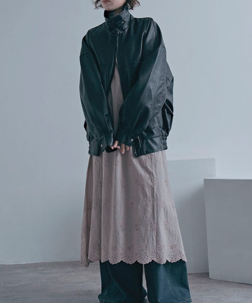 セール】オーバーサイズ PUレザージャケット（ブルゾン）｜Social GIRL