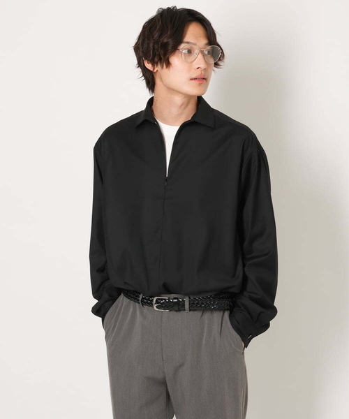 a.v.v(アーヴェヴェ)の「ハーフジップワイドシャツプルオーバー(シャツ/ブラウス・メンズ・ブラック/バイオレット・46/48)」の16枚目の写真