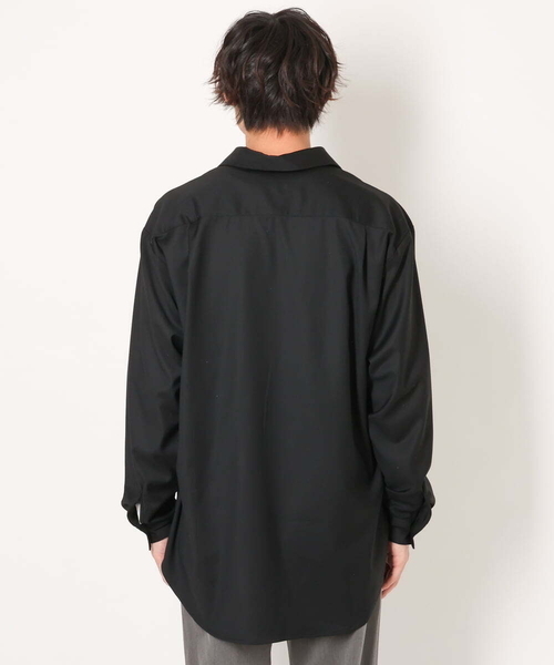 a.v.v(アーヴェヴェ)の「ハーフジップワイドシャツプルオーバー(シャツ/ブラウス・メンズ・ブラック/バイオレット・46/48)」の21枚目の写真