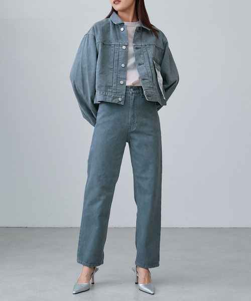 Lui's(ルイス)の「【ai no de / アイノデ】kasaoka ショートGジャン(デニムジャケット・レディース・ダークグレー/ネイビー・FREE)」の18枚目の写真