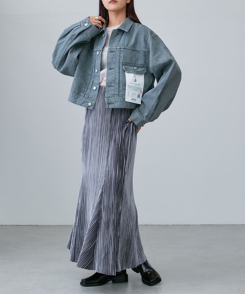 Lui's(ルイス)の「【ai no de / アイノデ】kasaoka ショートGジャン(デニムジャケット・レディース・ダークグレー/ネイビー・FREE)」の17枚目の写真