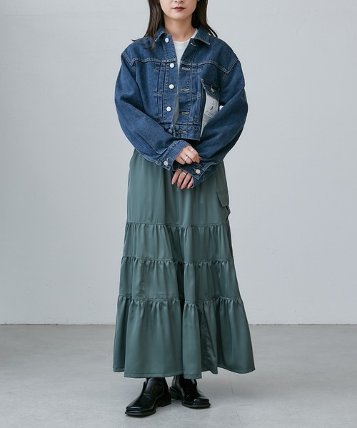 Lui's(ルイス)の「【ai no de / アイノデ】kasaoka ショートGジャン(デニムジャケット・レディース・ダークグレー/ネイビー・FREE)」の21枚目の写真