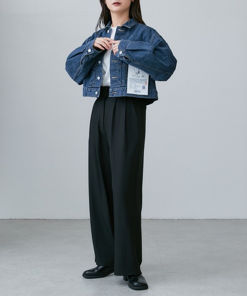 Lui's(ルイス)の「【ai no de / アイノデ】kasaoka ショートGジャン(デニムジャケット・レディース・ダークグレー/ネイビー・FREE)」の20枚目の写真