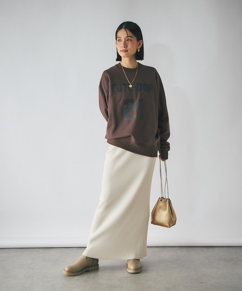 RIVE DROITE（リヴドロワ）の「ナンバリングロゴスエット（スウェット・レディース・アイボリー/チャコールグレー/ブラウン・FREE）」の6枚目の写真