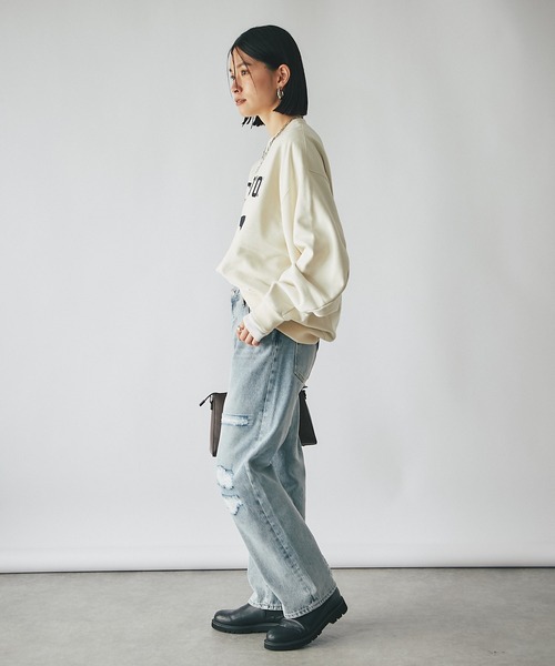 RIVE DROITE（リヴドロワ）の「ナンバリングロゴスエット（スウェット・レディース・アイボリー/チャコールグレー/ブラウン・FREE）」の4枚目の写真