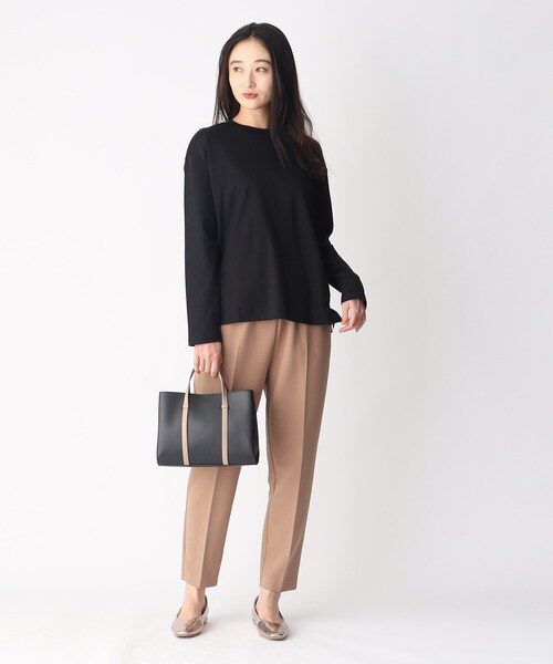 OPAQUE.CLIP（オペークドットクリップ）の「◆ロングスリーブTシャツ/コットン100％【洗濯機洗い可】（Tシャツ/カットソー・レディース・ブラック/グレー/ホワイト系・40/38）」の9枚目の写真