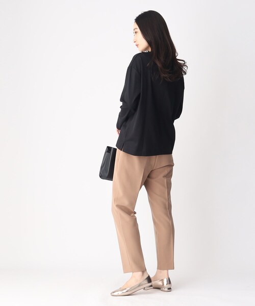 OPAQUE.CLIP（オペークドットクリップ）の「◆ロングスリーブTシャツ/コットン100％【洗濯機洗い可】（Tシャツ/カットソー・レディース・ブラック/グレー/ホワイト系・40/38）」の10枚目の写真