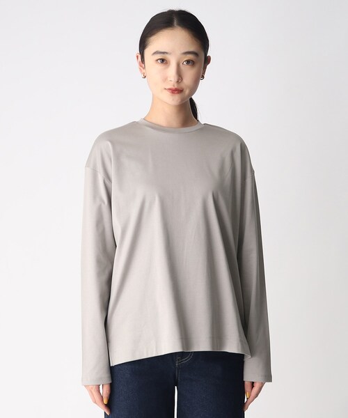 OPAQUE.CLIP（オペークドットクリップ）の「◆ロングスリーブTシャツ/コットン100％【洗濯機洗い可】（Tシャツ/カットソー・レディース・ブラック/グレー/ホワイト系・40/38）」の18枚目の写真