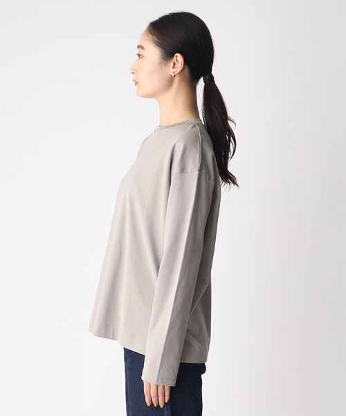 OPAQUE.CLIP（オペークドットクリップ）の「◆ロングスリーブTシャツ/コットン100％【洗濯機洗い可】（Tシャツ/カットソー・レディース・ブラック/グレー/ホワイト系・40/38）」の19枚目の写真