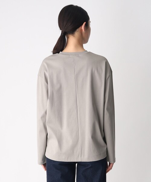 OPAQUE.CLIP（オペークドットクリップ）の「◆ロングスリーブTシャツ/コットン100％【洗濯機洗い可】（Tシャツ/カットソー・レディース・ブラック/グレー/ホワイト系・40/38）」の20枚目の写真