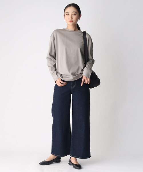 OPAQUE.CLIP（オペークドットクリップ）の「◆ロングスリーブTシャツ/コットン100％【洗濯機洗い可】（Tシャツ/カットソー・レディース・ブラック/グレー/ホワイト系・40/38）」の21枚目の写真