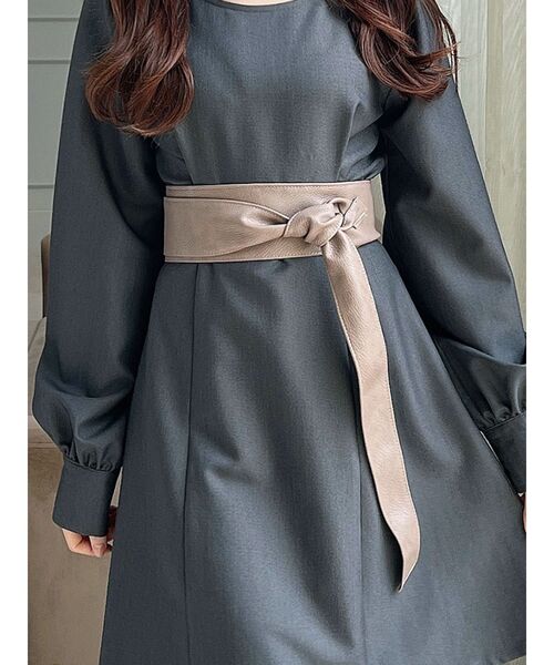 RESEXXY（リゼクシー）の「タイデザインサッシュベルト（ベルト・レディース・ブラウン/ベージュ・FREE）」の2枚目の写真