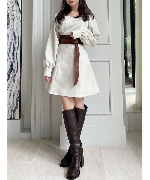 RESEXXY（リゼクシー）の「タイデザインサッシュベルト（ベルト・レディース・ブラウン/ベージュ・FREE）」の9枚目の写真