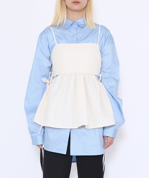 PUNYUS(プニュズ)の「カットアウトキャミソールチュニック(チュニック・レディース・ブラック/ホワイト・2/1/4/3)」の2枚目の写真