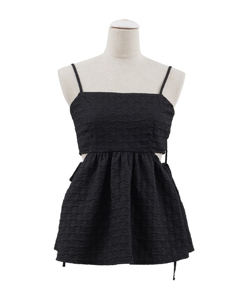 PUNYUS(プニュズ)の「カットアウトキャミソールチュニック(チュニック・レディース・ブラック/ホワイト・2/1/4/3)」の5枚目の写真