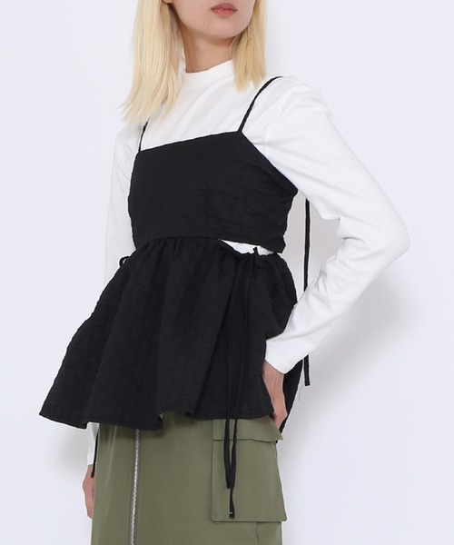 PUNYUS(プニュズ)の「カットアウトキャミソールチュニック(チュニック・レディース・ブラック/ホワイト・2/1/4/3)」の18枚目の写真