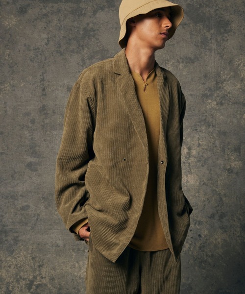 NUMERALS（ヌメラルズ）の「[NUMERALS]コーデュロイジャケット（テーラードジャケット・メンズ・サックスブルー/カーキ・MEDIUM/LARGE）」の2枚目の写真