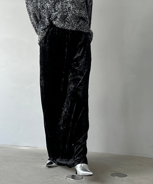 chuclla（チュクラ）の「ベロア スリットタイトスカート chw23a057（スカート・レディース・ブラック/ライトグリーン・M/S）」の15枚目の写真