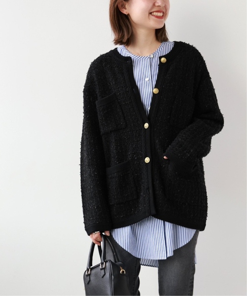 JOURNAL STANDARD relume（ジャーナルスタンダード　レリューム）の「《追加2》TWEEDYニットジャケット（カーディガン/ボレロ・レディース・ブラック/アイボリー・FREE）」の20枚目の写真