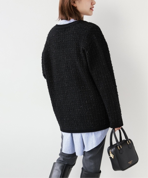 JOURNAL STANDARD relume（ジャーナルスタンダード　レリューム）の「《追加2》TWEEDYニットジャケット（カーディガン/ボレロ・レディース・ブラック/アイボリー・FREE）」の21枚目の写真