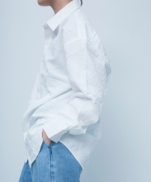 aimoha(アイモハ)の「aimoha menシワ加工ゆったりめシャツ(シャツ/ブラウス・メンズ・ブラック/ホワイト・X-LARGE/LARGE/XXX-LARGE/XX-LARGE/MEDIUM)」の3枚目の写真
