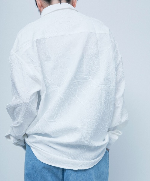 aimoha(アイモハ)の「aimoha menシワ加工ゆったりめシャツ(シャツ/ブラウス・メンズ・ブラック/ホワイト・X-LARGE/LARGE/XXX-LARGE/XX-LARGE/MEDIUM)」の5枚目の写真