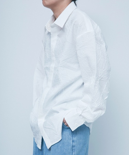 aimoha(アイモハ)の「aimoha menシワ加工ゆったりめシャツ(シャツ/ブラウス・メンズ・ブラック/ホワイト・X-LARGE/LARGE/XXX-LARGE/XX-LARGE/MEDIUM)」の6枚目の写真
