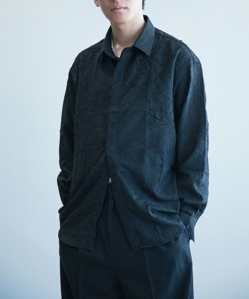 aimoha(アイモハ)の「aimoha menシワ加工ゆったりめシャツ(シャツ/ブラウス・メンズ・ブラック/ホワイト・X-LARGE/LARGE/XXX-LARGE/XX-LARGE/MEDIUM)」の12枚目の写真