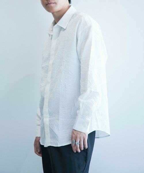 aimoha(アイモハ)の「aimoha menシワ加工ゆったりめシャツ(シャツ/ブラウス・メンズ・ブラック/ホワイト・X-LARGE/LARGE/XXX-LARGE/XX-LARGE/MEDIUM)」の7枚目の写真