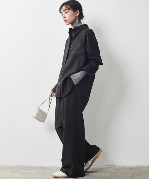 CHIC STYLE(シックスタイル)の「<大きいサイズ>T/Rシャツチュニック シックスタイル(シャツ/ブラウス・レディース・ベージュ/ブラック・L/4L/3L/LL/5L)」の10枚目の写真