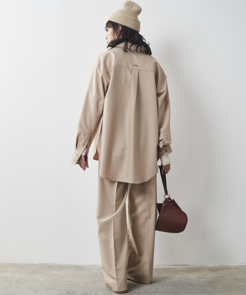 CHIC STYLE(シックスタイル)の「<大きいサイズ>T/Rシャツチュニック シックスタイル(シャツ/ブラウス・レディース・ベージュ/ブラック・L/4L/3L/LL/5L)」の15枚目の写真