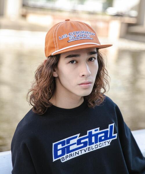 WEGO（ウィゴー）の「WEGO/配色ステッチ5パネルキャップ（キャップ・メンズ・ブラック/ライトブラウン・FREE）」の9枚目の写真