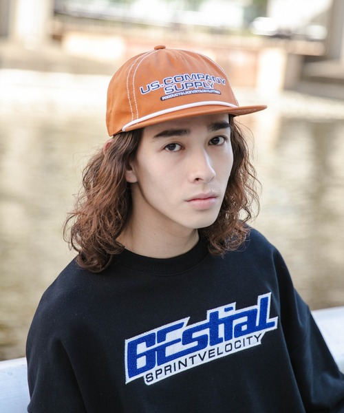 WEGO（ウィゴー）の「WEGO/配色ステッチ5パネルキャップ（キャップ・メンズ・ブラック/ライトブラウン・FREE）」の4枚目の写真