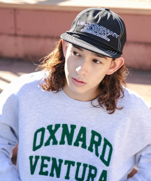 WEGO（ウィゴー）の「WEGO/配色ステッチ5パネルキャップ（キャップ・メンズ・ブラック/ライトブラウン・FREE）」の3枚目の写真