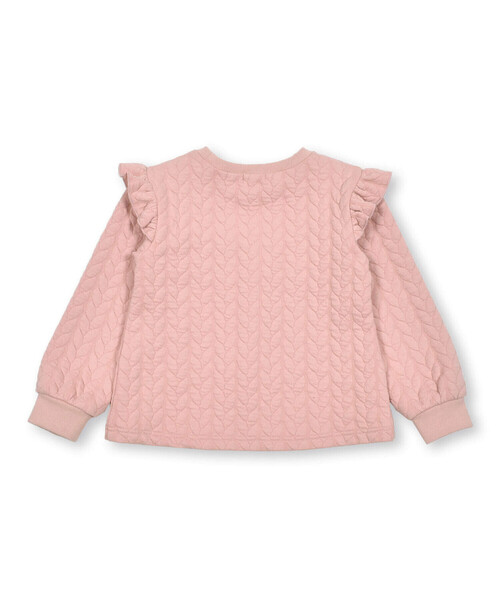Noeil aime BeBe(ノイユエイムベベ)の「ケーブルジャガード肩フリルAライントレーナー(80~130cm)(スウェット・キッズ・グリーン/ピンク・130cm/90cm/100cm/110cm/120cm/80cm)」の11枚目の写真