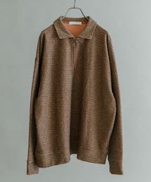 メランジハーフジッププルオーバー