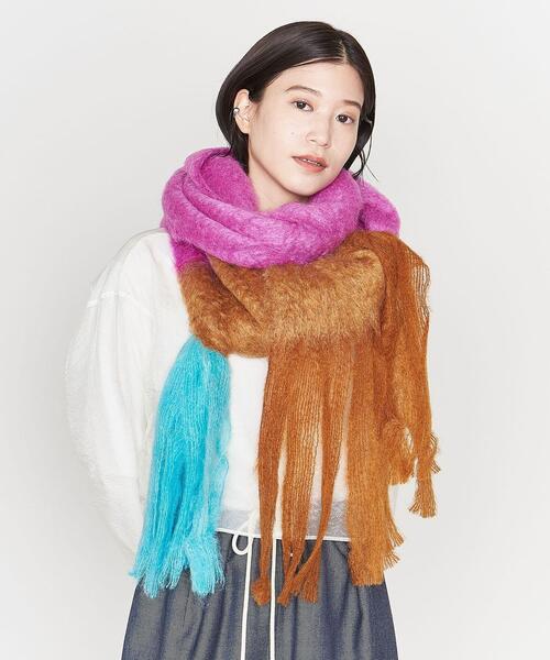 ＜MANTAS EZCARAY＞Color Block マフラー MANTAS EZCARAY（マンタスエスカライ）の「＜MANTAS EZCARAY