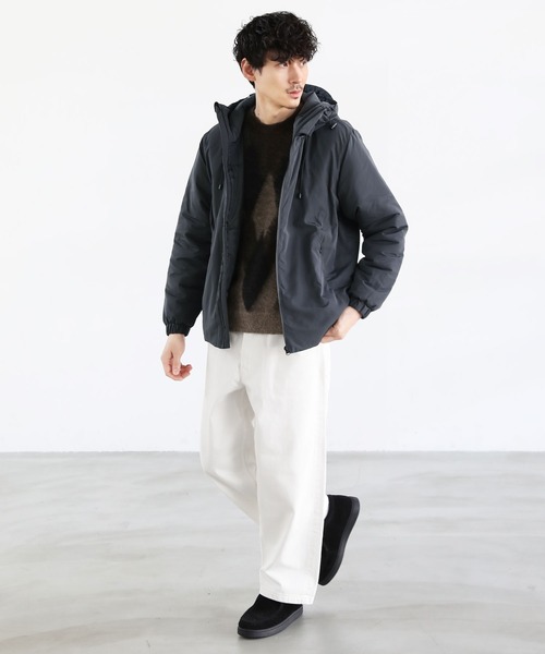 セール】ボリュームハイネック中綿アウタージャケット（ブルゾン