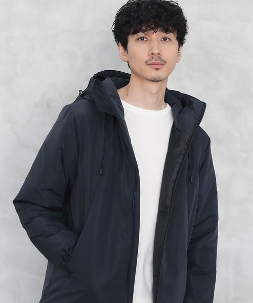 セール】ボリュームハイネック中綿アウタージャケット（ブルゾン