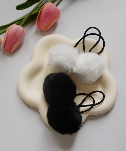 セール】ぽんぽん ファー ヘアゴム （ 2個セット ）（ヘアゴム）｜Port