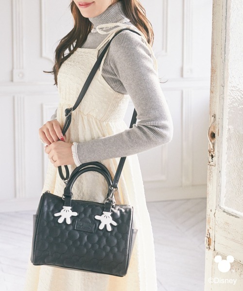 ミッキー/キルティングミニボストンバッグ（ハンドバッグ