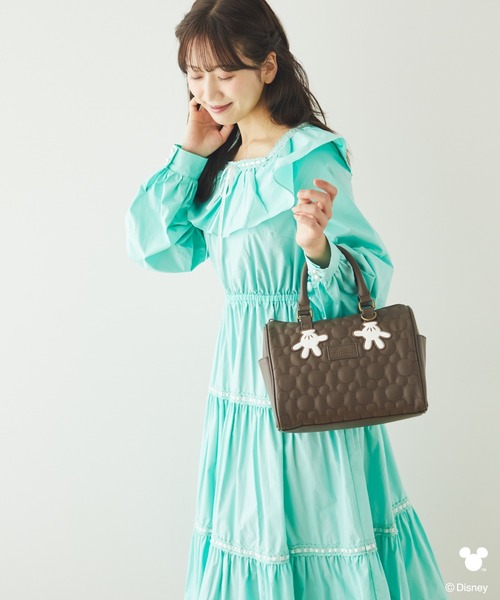 セール】ミッキー/キルティングミニボストンバッグ（ハンドバッグ